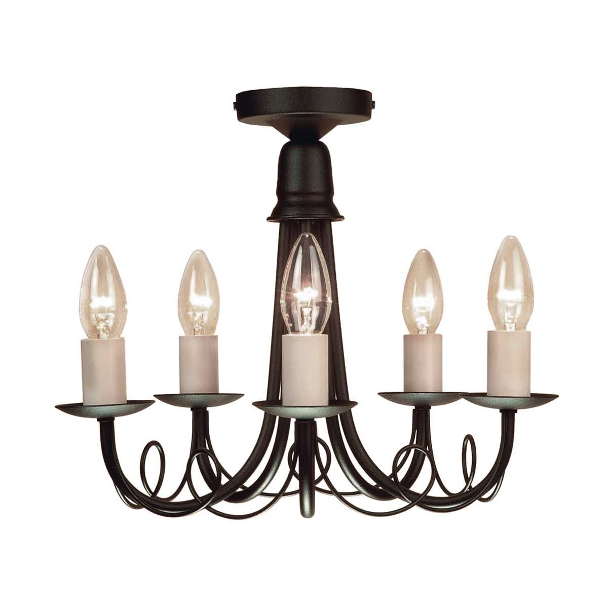 Minster 5 Light Chandelier Black - MN5-BLACK