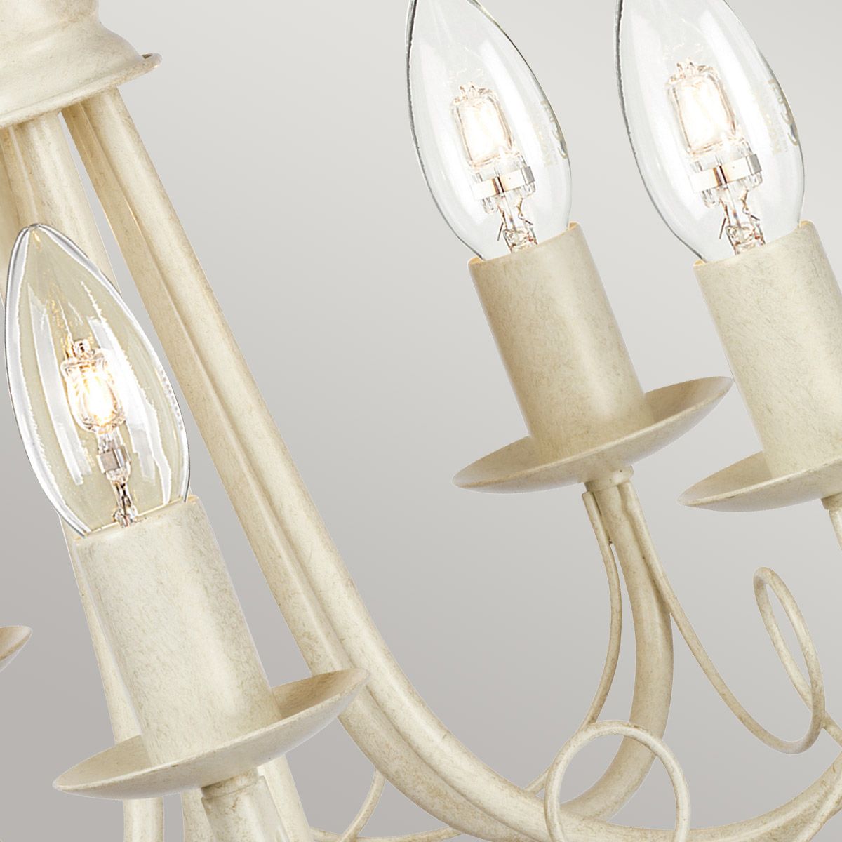 Minster 5 Light Chandelier Ivory & Gold Patina - MN5-IV-GOLD