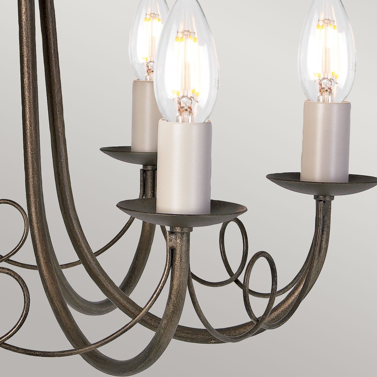 Minster 6 Light Chandelier Black & Gold Patina - MN6-BLK-GOLD