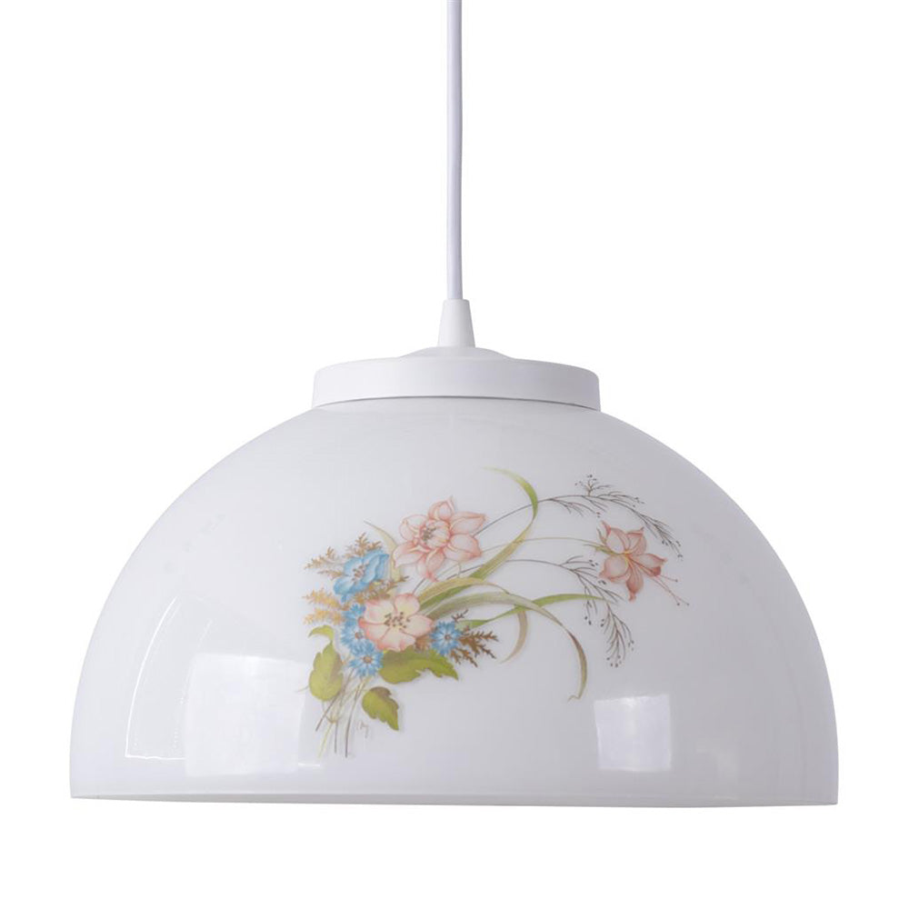 Buy Pendant Lights Australia Moon Pendant Light Floral White Glass - 91562