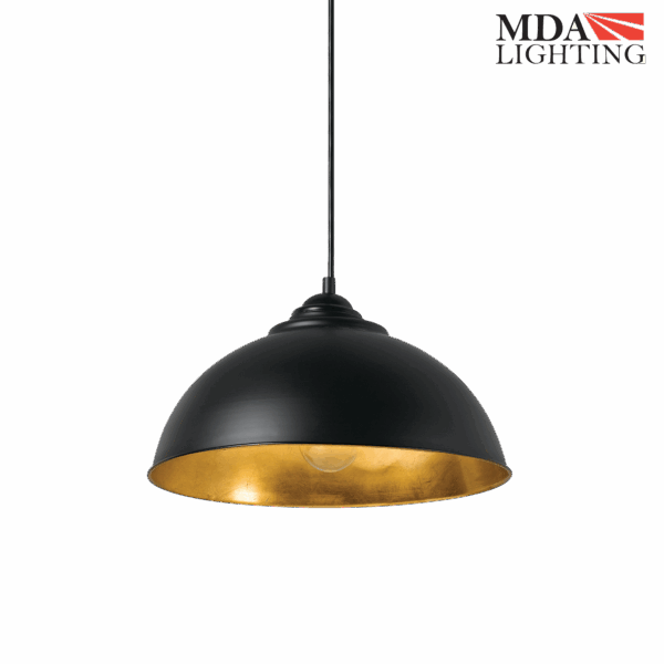Newport Medium Pendant Light Black & Gold - MDANEW1MBKGD
