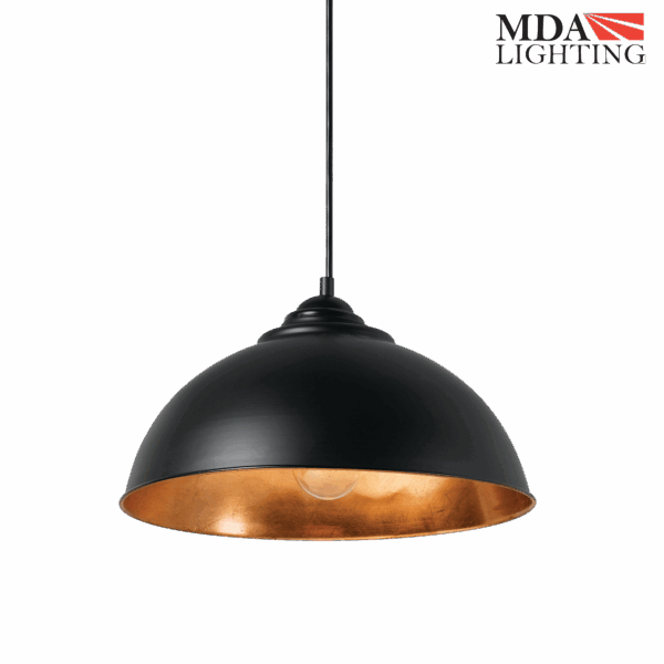 Newport Large Pendant Light Black & Copper - MDANEW1LBKCP
