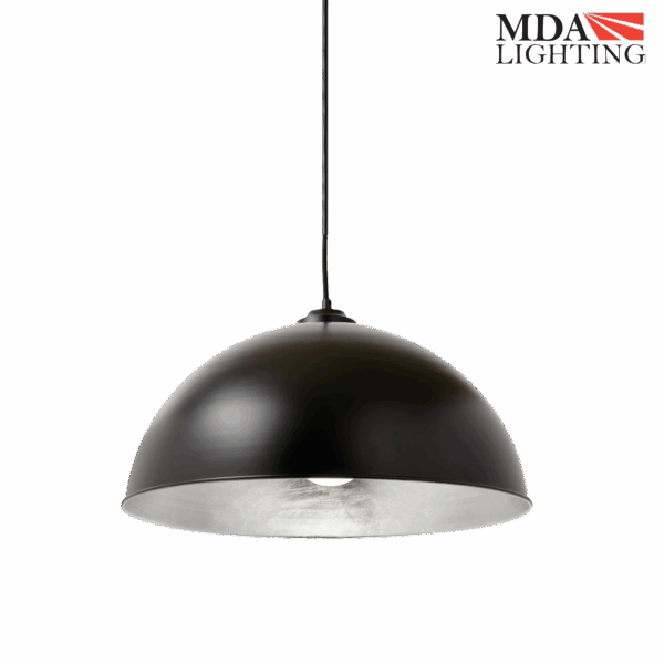 Newport Large Pendant Light Black & Silver - MDANEW1LBKSL