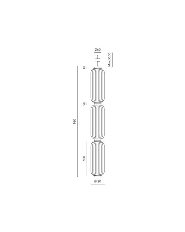 Elma 3 Light LED Linear Pendant 20W 2700K Aged Gold - ARO.C1312/L/ORO