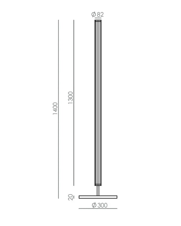 Niro Floor Lamp 30W 2700K Aged Gold & Walnut - ARO.P1314/ORO