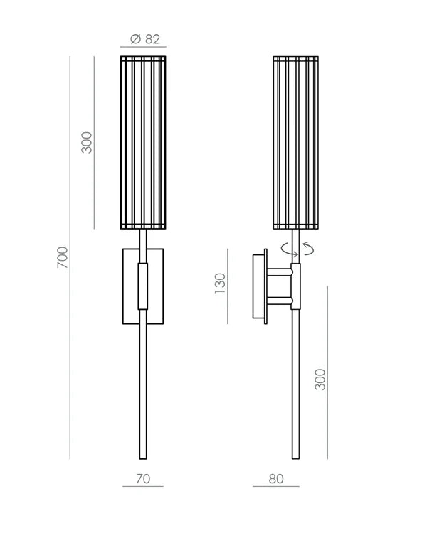 Niro LED Wall Light 8W 2700K Aged Gold & Walnut - ARO.A1314/ORO