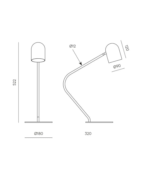 Pipe Table Lamp 3W 3000K Matte Black - ARO.S1293