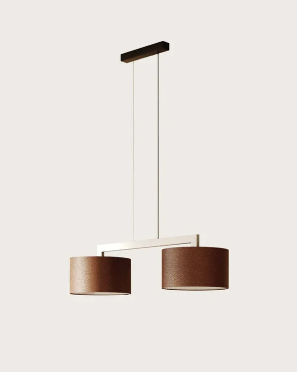 Rems 2 Light LED Pendant Light 9W 2700k Matte Black & Dark Brown - ARO.C1318/2/NEG-DARK BROWN