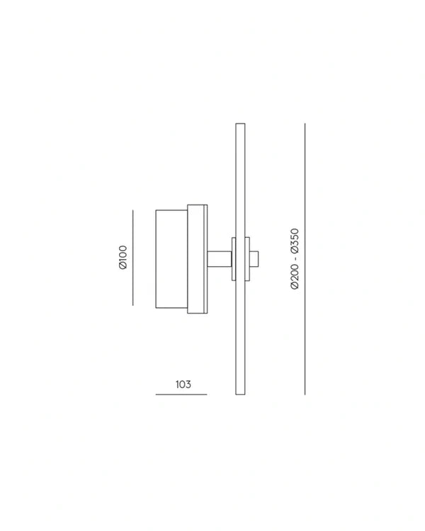 Sual Wall Light 200mm Alabaster & Matte Black - ARO.A1255+1097/20