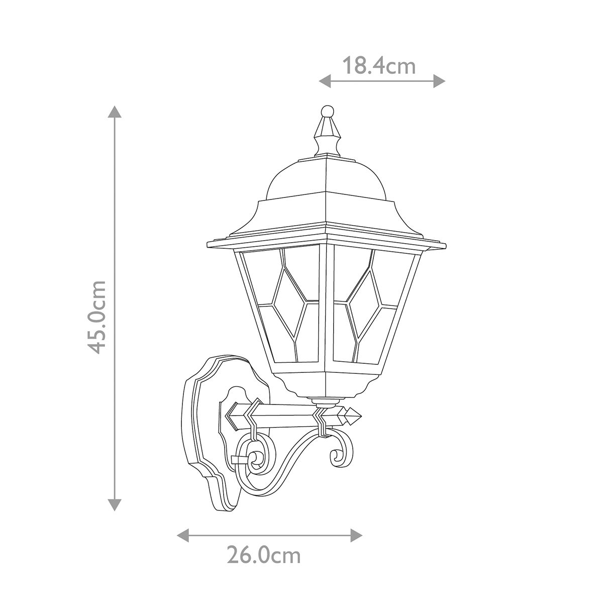 Norfolk Up Wall Lantern Black - NR1-BLK