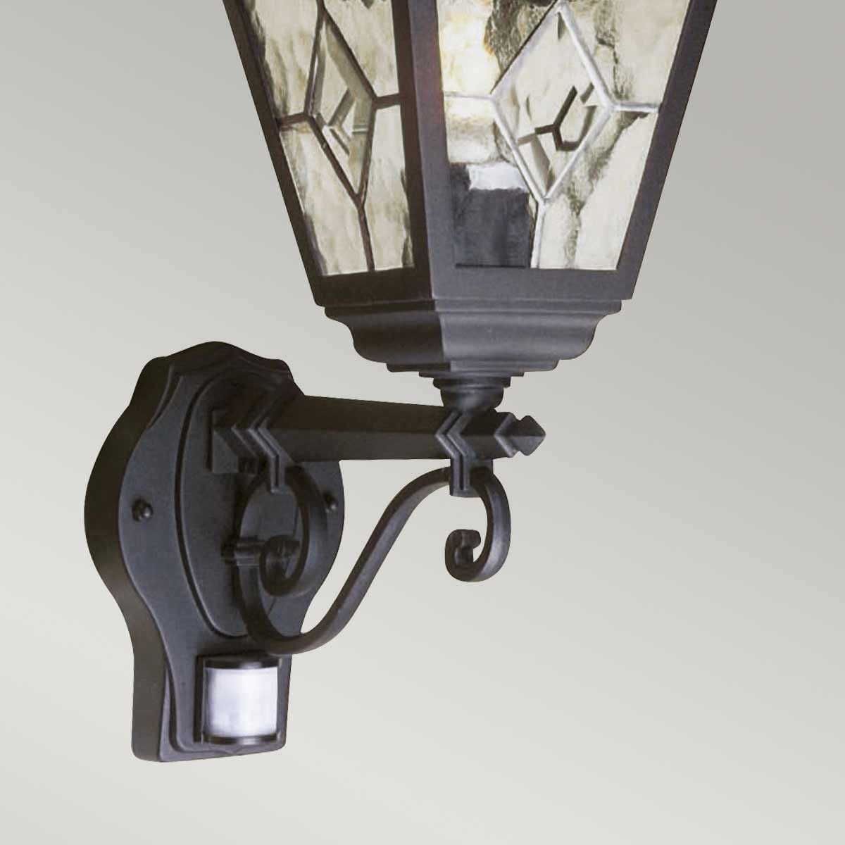 Norfolk Up Wall Lantern With PIR Black - NR1-PIR-BLACK