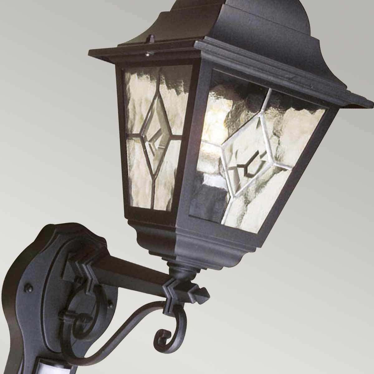 Norfolk Up Wall Lantern With PIR Black - NR1-PIR-BLACK