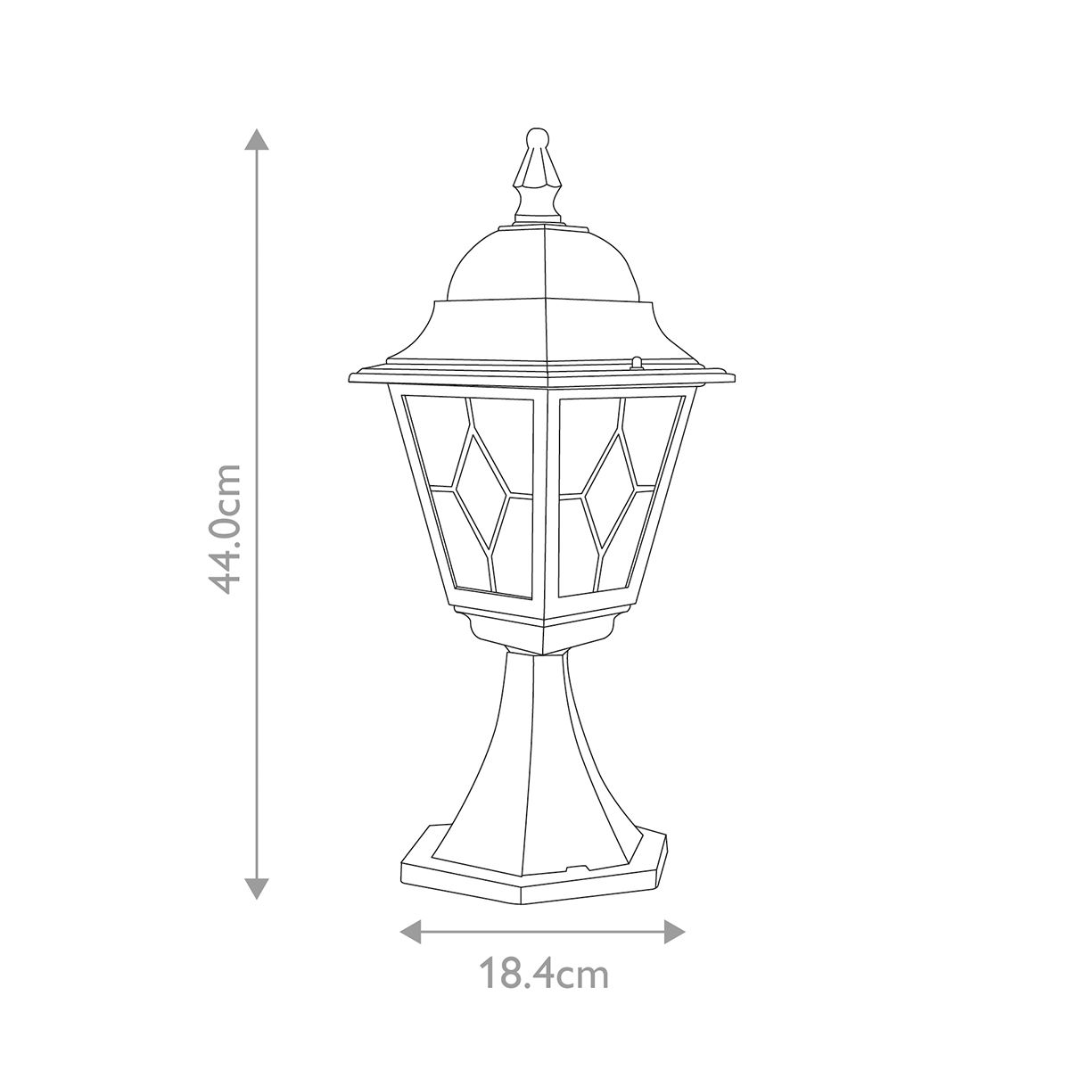 Norfolk Pedestal Light Black - NR3-BLK