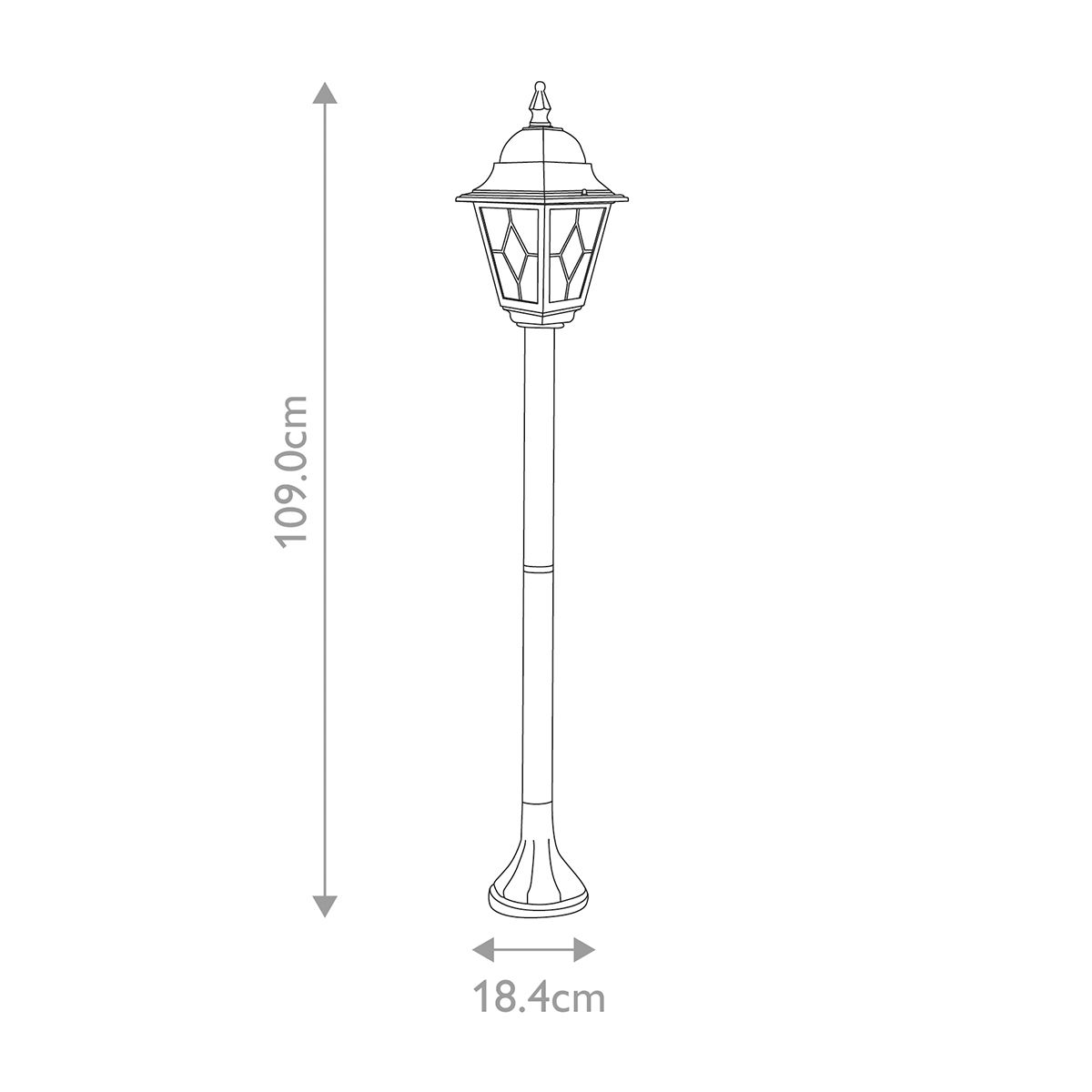 Norfolk Pillar Light Black - NR4-BLK