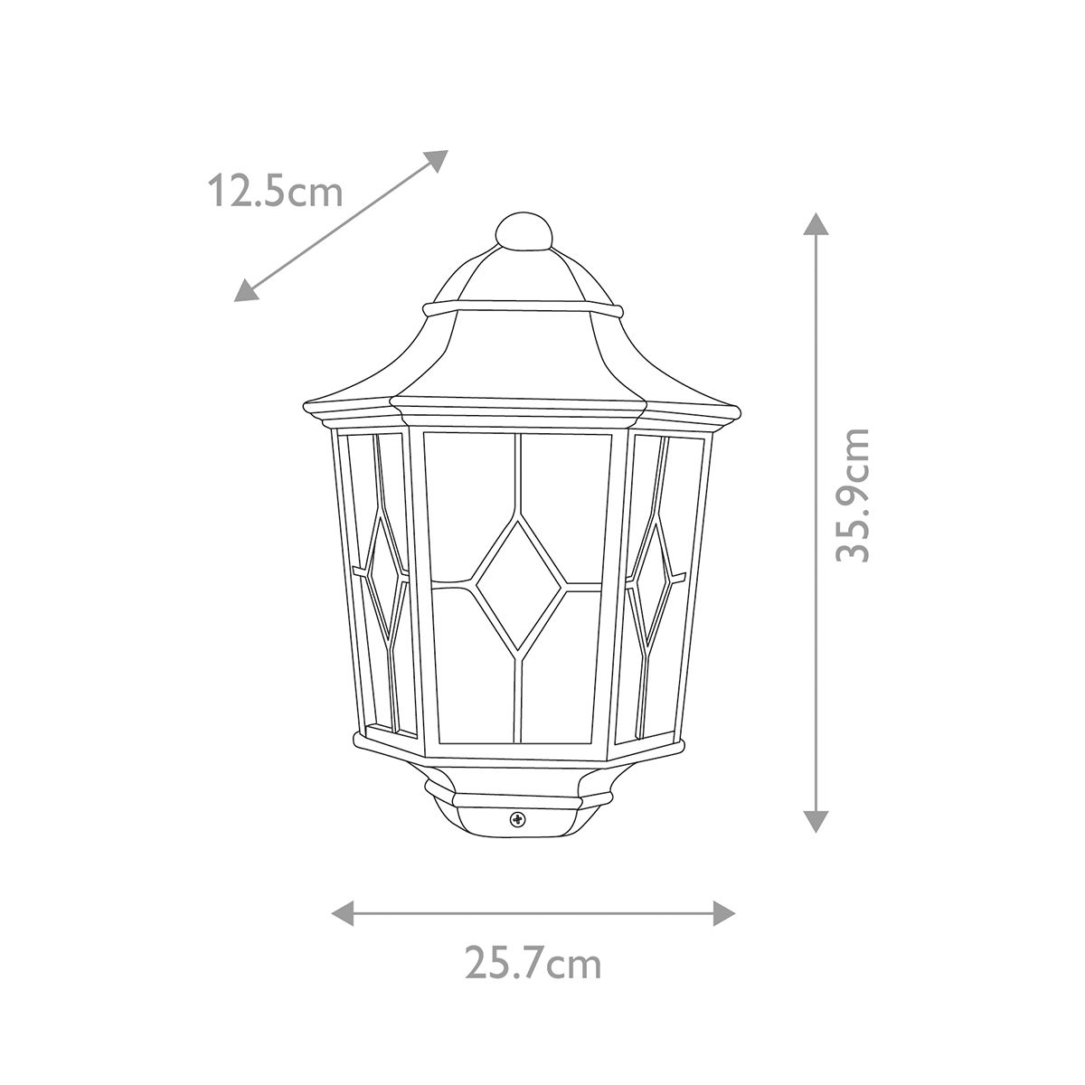 Norfolk Half Lantern Black - NR7-2-BLK