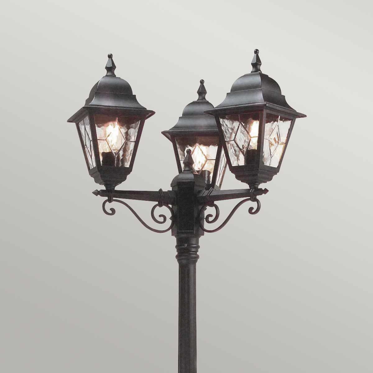 Norfolk 3 Light Post Light Black - NR8-BLK