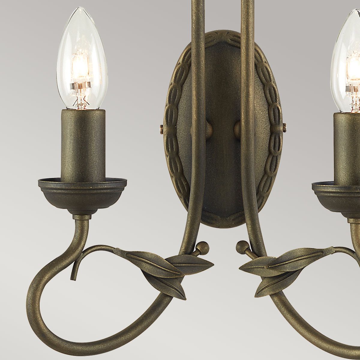 Olivia 2 Light Wall Light Black & Gold Patina - OV2-BLK-GOLD