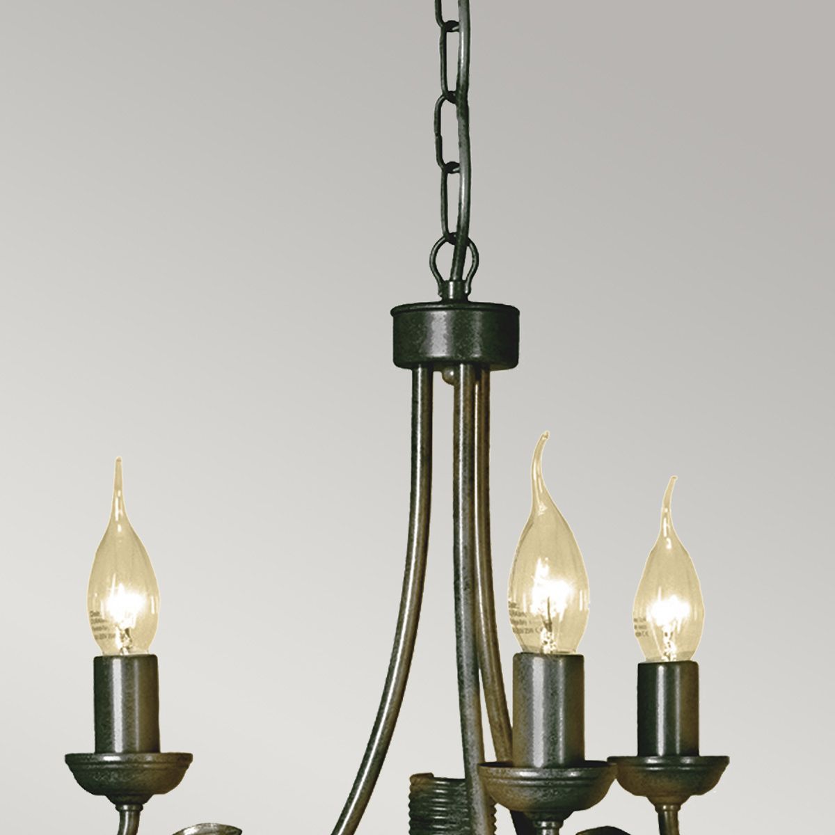 Olivia 3 Light Chandelier Black & Gold Patina - OV3-BLK-GOLD