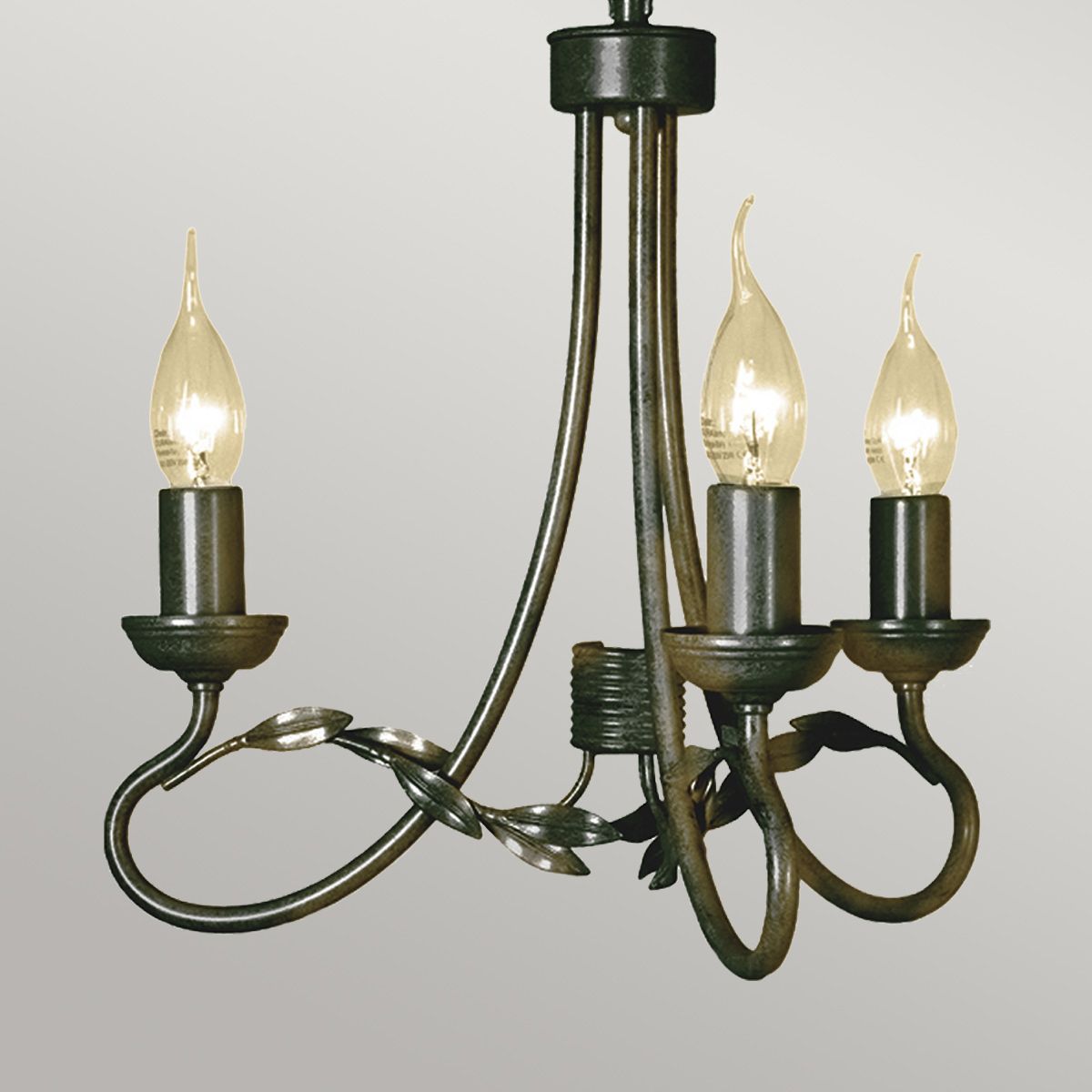 Olivia 3 Light Chandelier Black & Gold Patina - OV3-BLK-GOLD