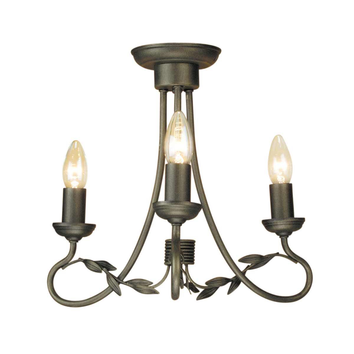 Olivia 3 Light Chandelier Black & Gold Patina - OV3-BLK-GOLD