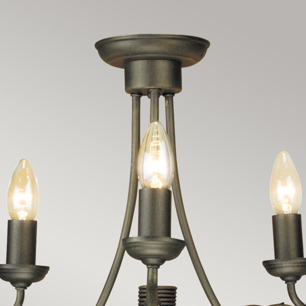 Olivia 3 Light Chandelier Black & Gold Patina - OV3-BLK-GOLD