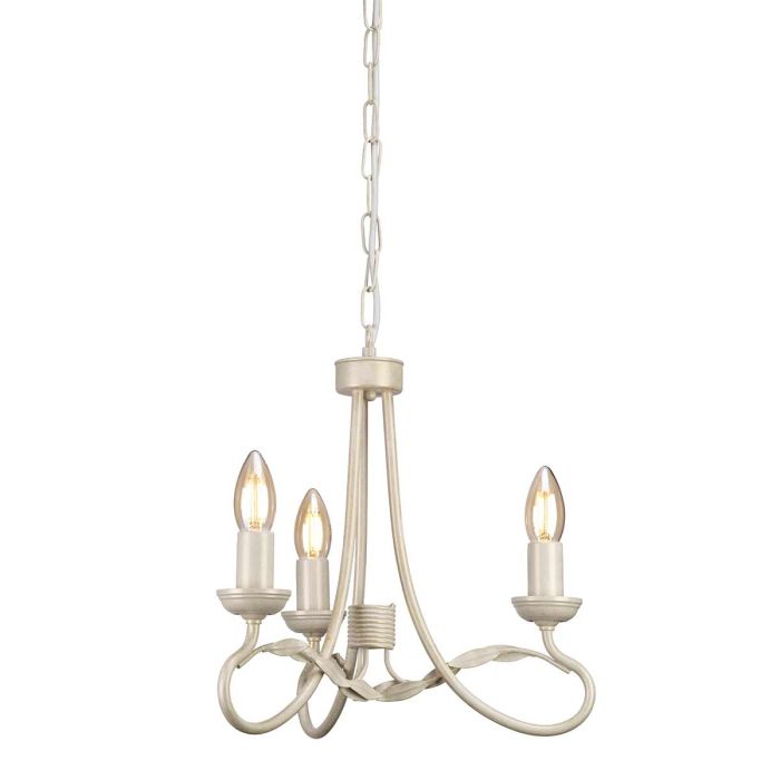 Olivia 3 Light Chandelier Ivory & Gold Patina - OV3-IVORY-GOLD