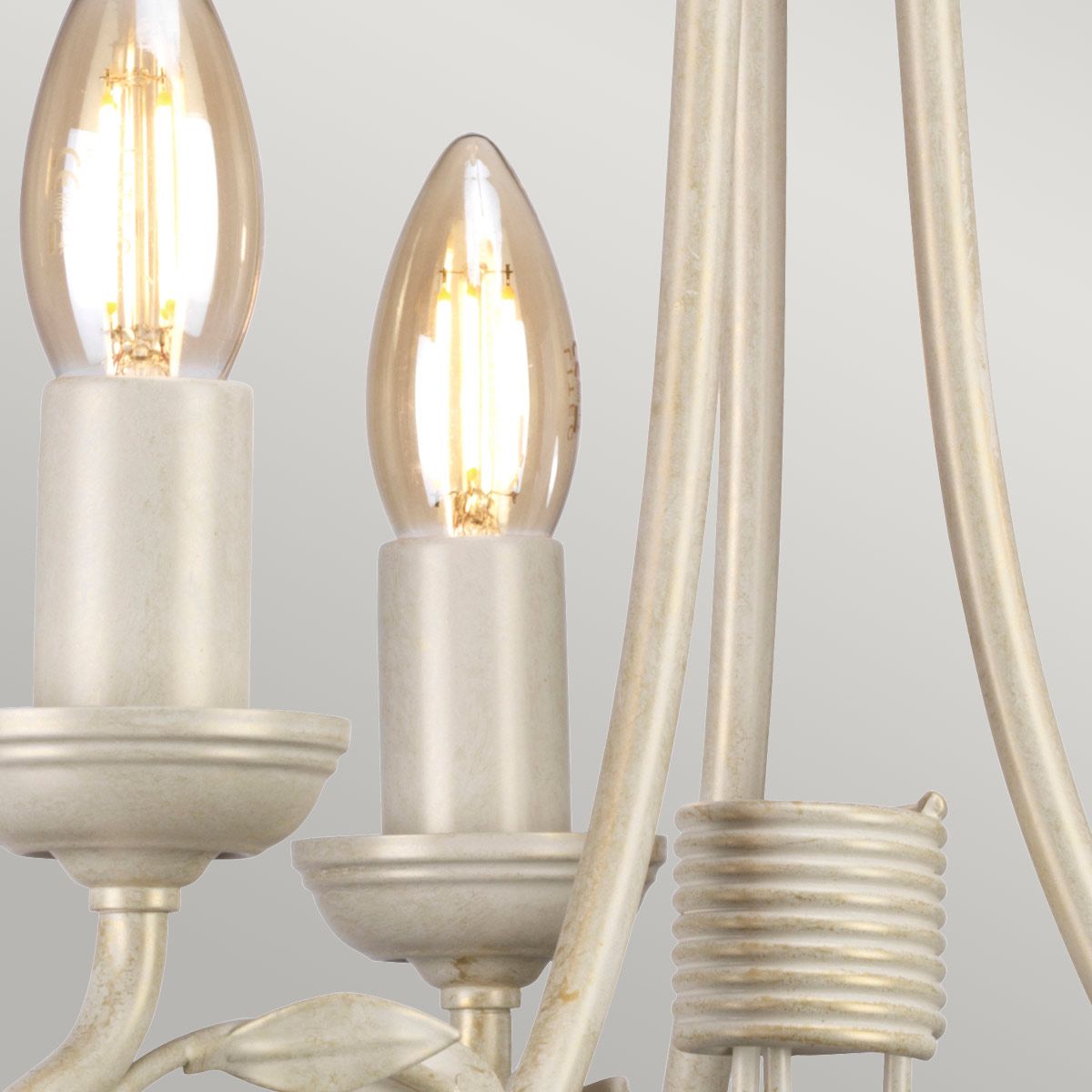 Olivia 3 Light Chandelier Ivory & Gold Patina - OV3-IVORY-GOLD