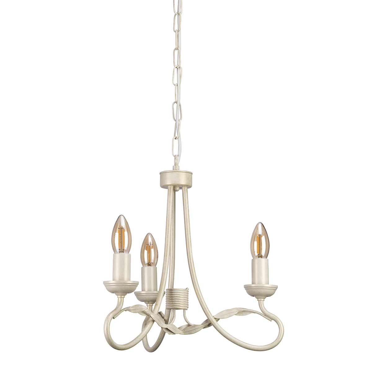 Olivia 3 Light Chandelier Ivory & Gold Patina - OV3-IVORY-GOLD