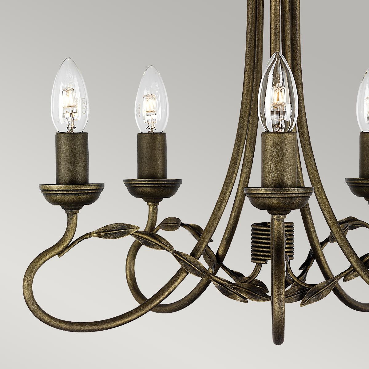 Olivia 5 Light Chandelier Black & Gold Patina - OV5-BLK-GOLD