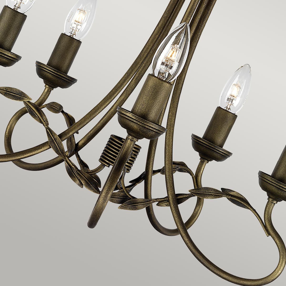 Olivia 5 Light Chandelier Black & Gold Patina - OV5-BLK-GOLD