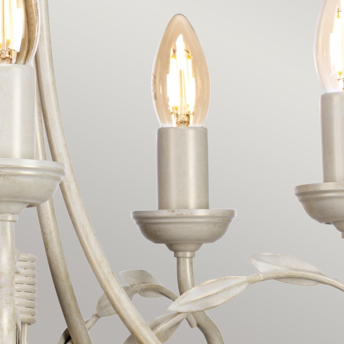 Olivia 5 Light Chandelier Ivory & Gold Patina - OV5-IVORY-GOLD