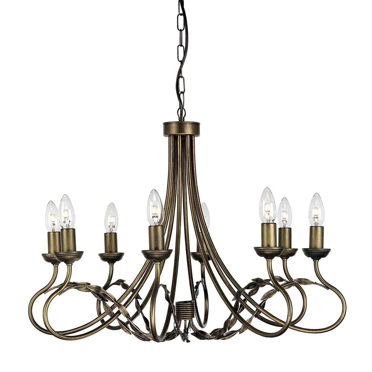 Olivia 8 Light Chandelier Black & Gold Patina - OV8-BLK-GOLD