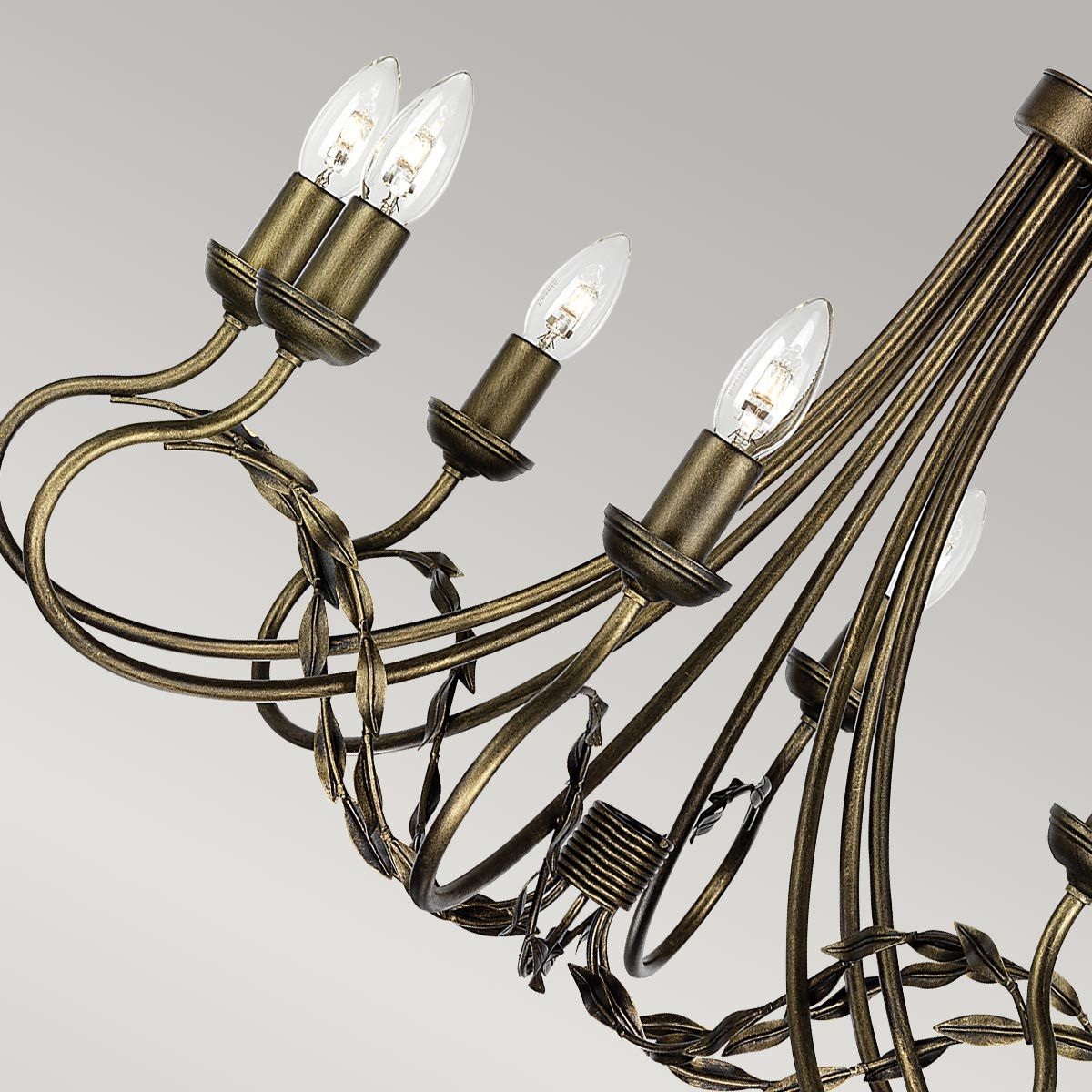 Olivia 8 Light Chandelier Black & Gold Patina - OV8-BLK-GOLD