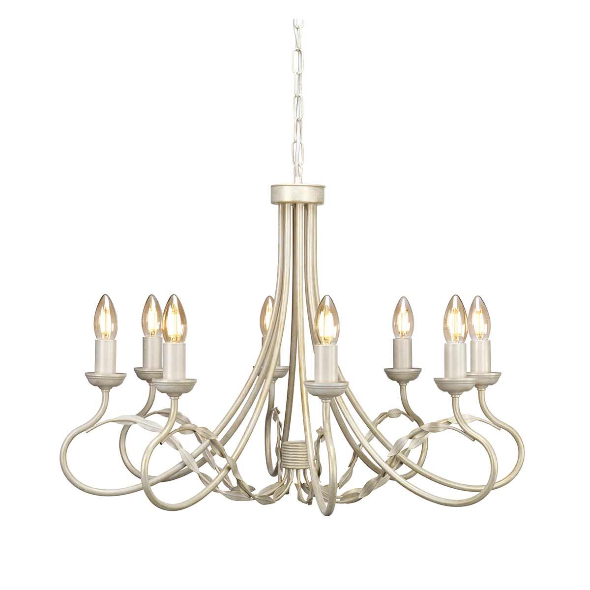 Olivia 8 Light Chandelier Ivory & Gold Patina - OV8-IVORY-GOLD