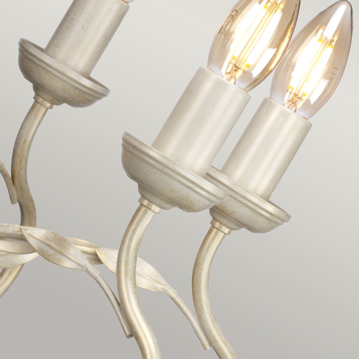 Olivia 8 Light Chandelier Ivory & Gold Patina - OV8-IVORY-GOLD