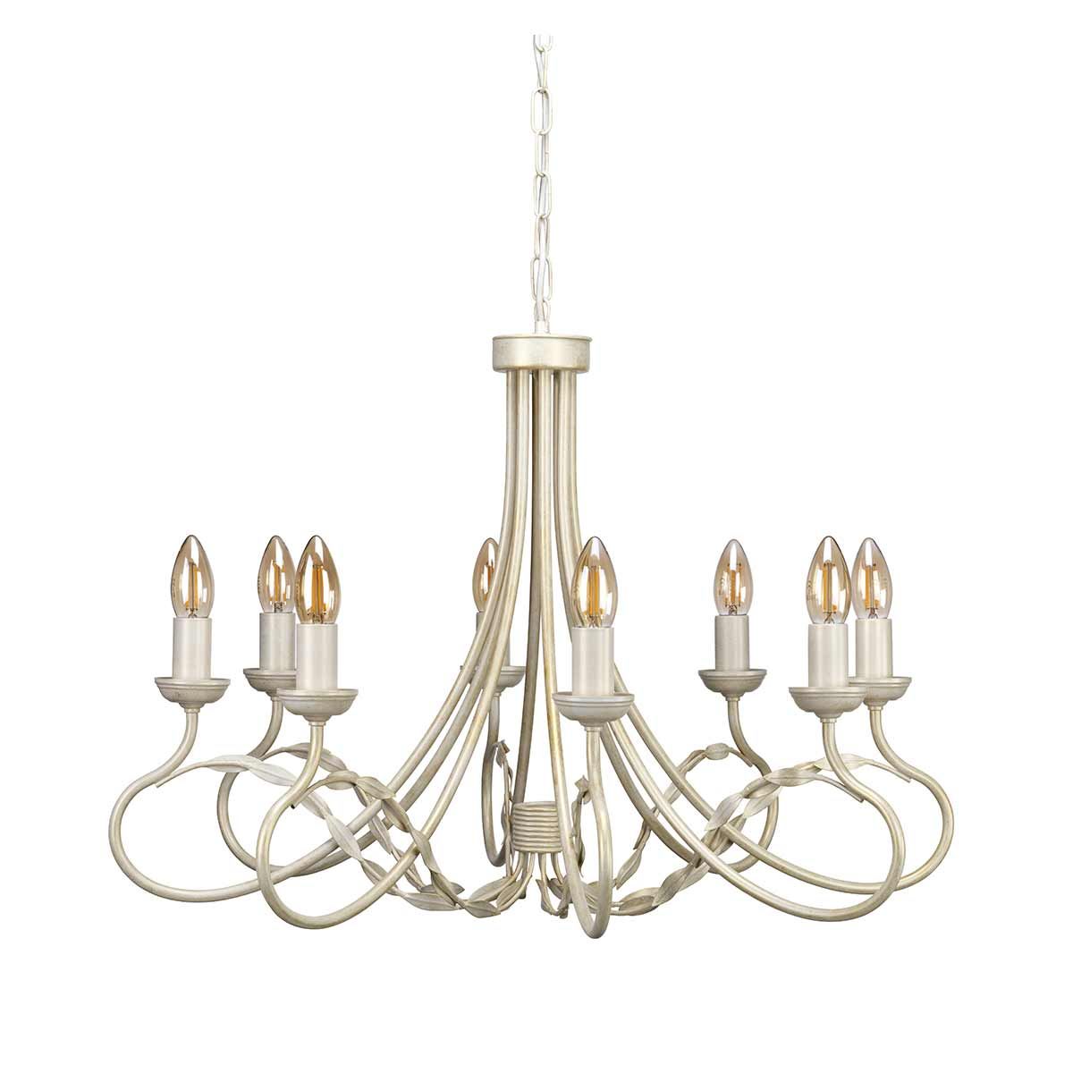 Olivia 8 Light Chandelier Ivory & Gold Patina - OV8-IVORY-GOLD