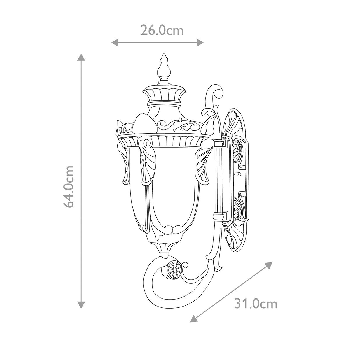 Philadelphia 3 Light Large Wall Lantern Old Bronze - PH1-L-OB