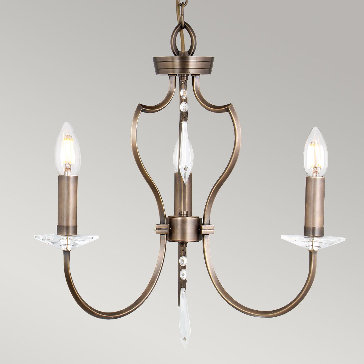 Pimlico 3 Light Chandelier Dark Bronze - PM3-DB