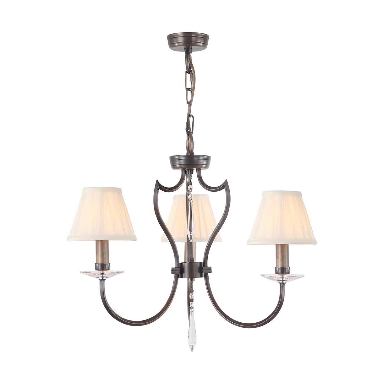 Pimlico 3 Light Chandelier Dark Bronze - PM3-DB