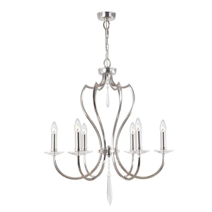 Pimlico 6 Light Chandelier Polished Nickel - PM6-PN