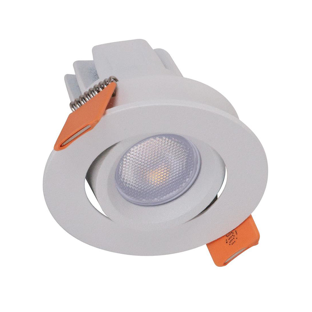 Buy Recessed LED Downlights Australia Pocket Round Recessed LED Tilt Downlight 3W White Aluminium 5000K - 21194