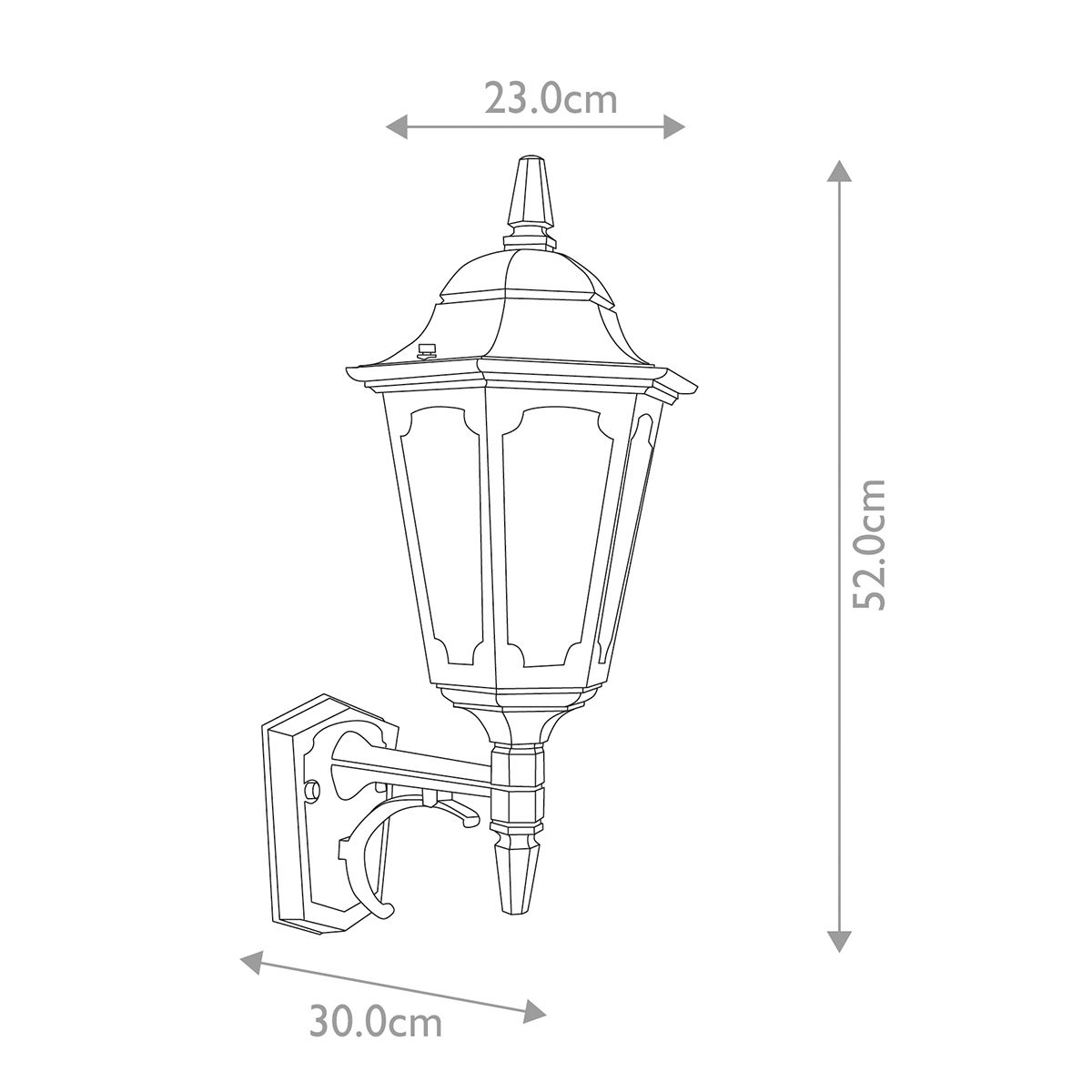 Parish Outdoor Up Wall Lantern Black - PR1-BLACK