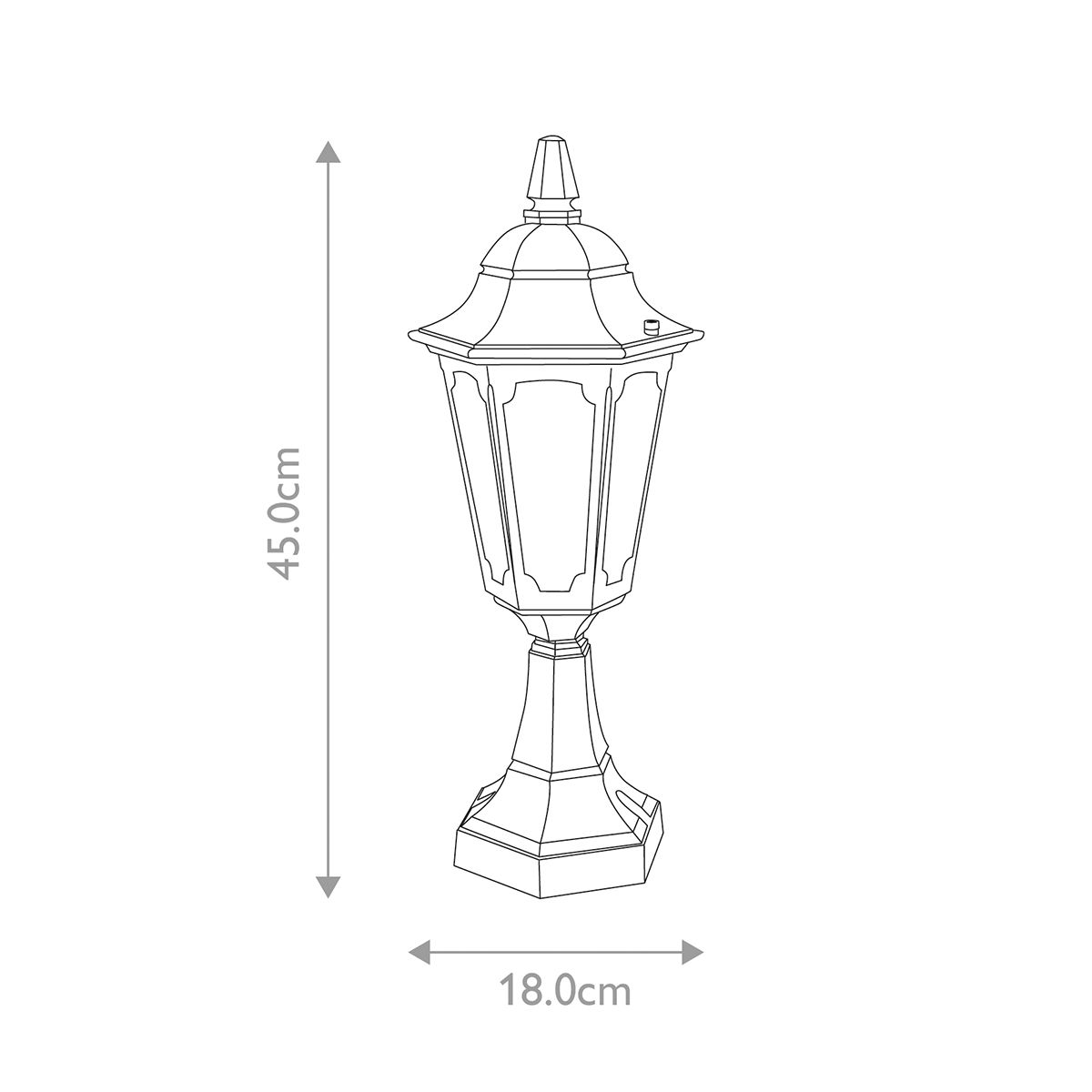 Parish Mini Pedestal Lantern Black - PRM4-BLACK