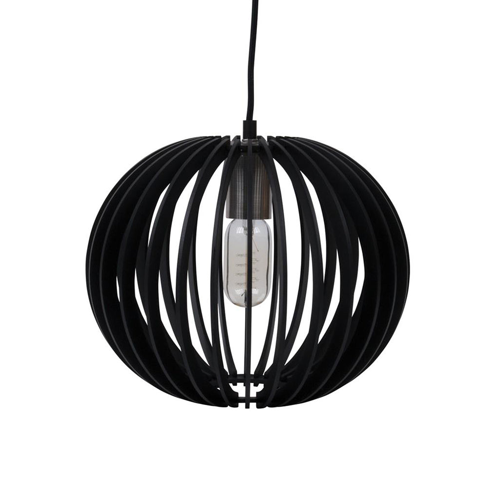 Buy Pendant Lights Australia Puffin Pendant Light W300mm Black Timber - 31015