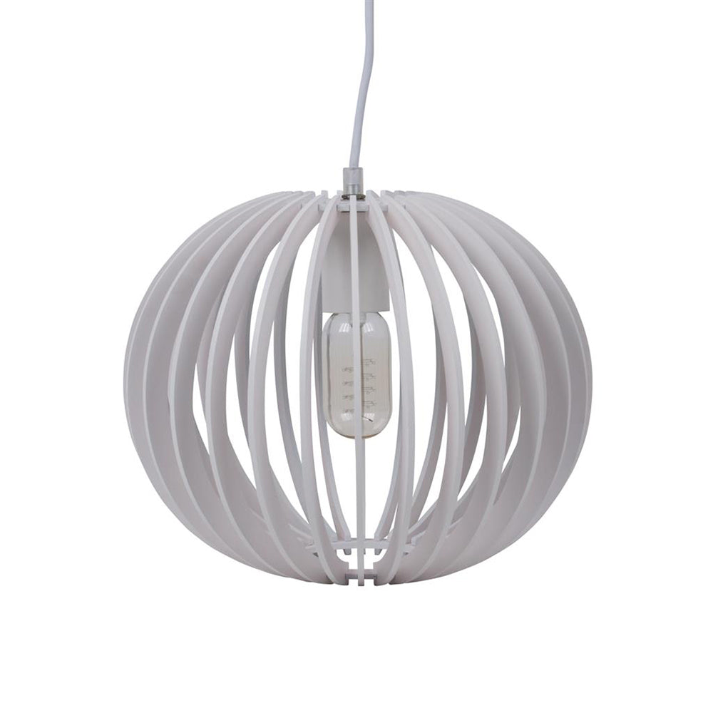 Puffin Pendant Light W300mm White Timber - 31017