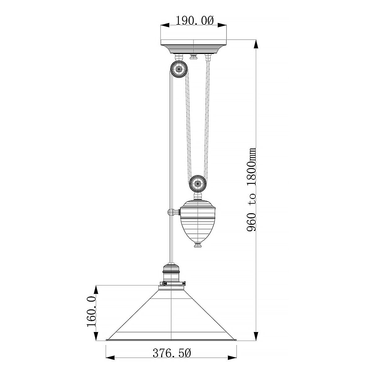 Provence Rise and Fall Pendant Polished Nickel - PV-P-PN