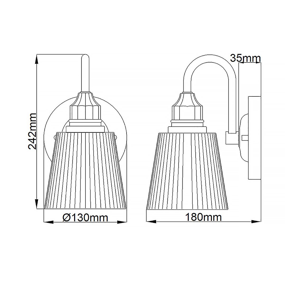 Addison Vanity Light Polished Chrome - QN-ADDISON1-BATH