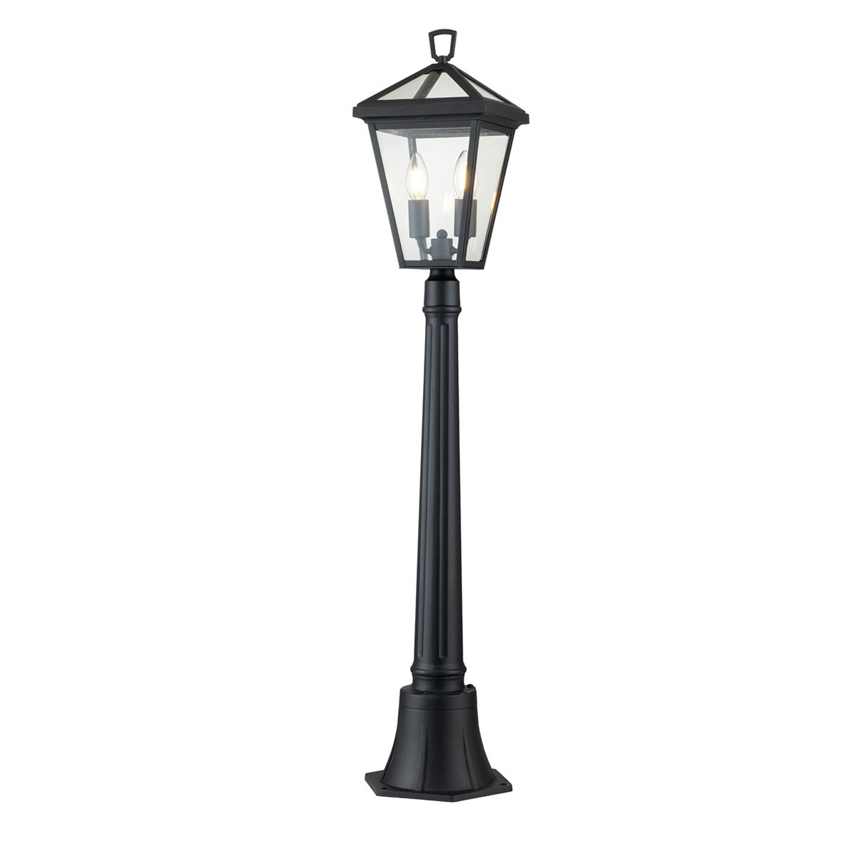 Alford Place Post 2 Light Museum Black & Clear - QN-ALFORD-PLACE-4B-S-MB