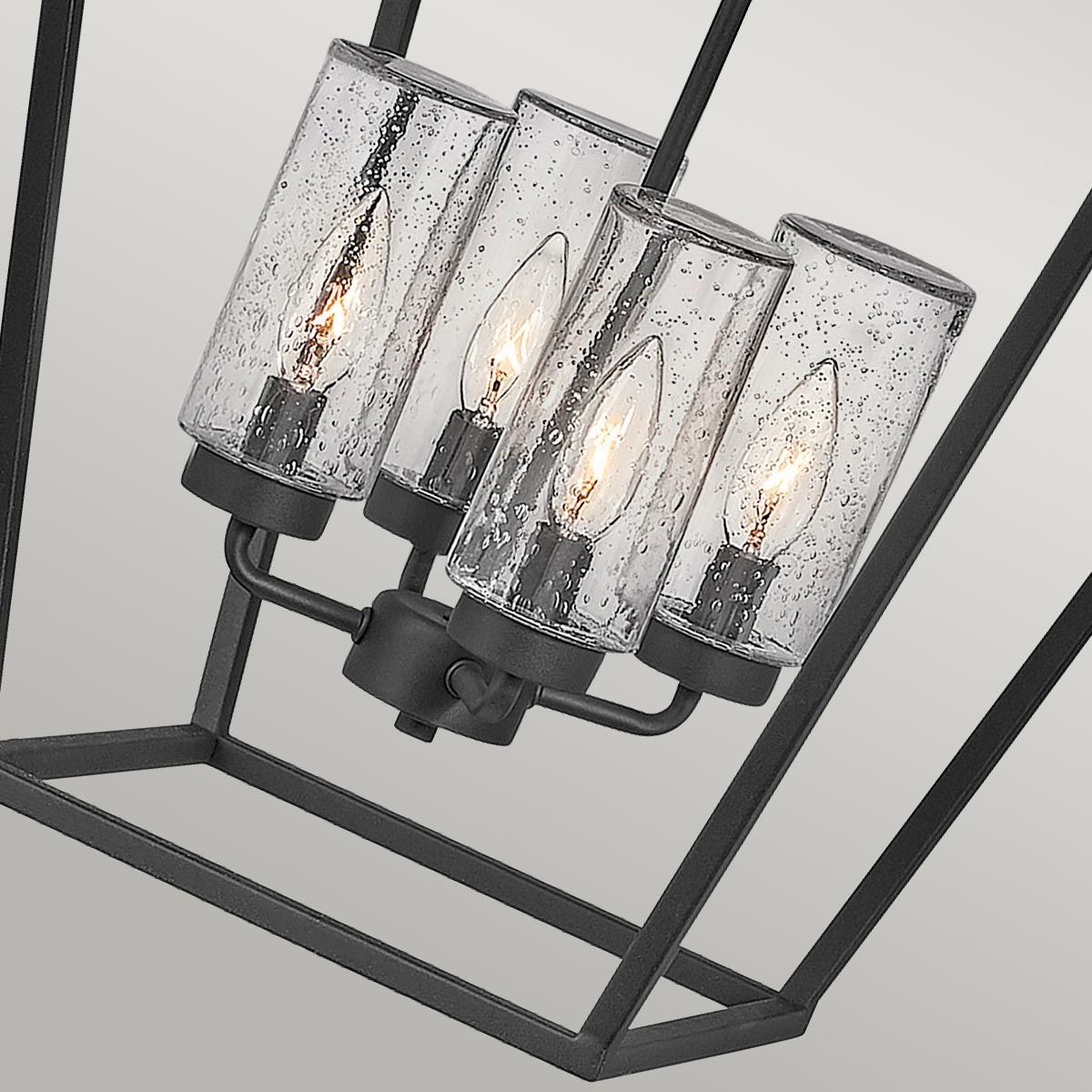 Alford Place 4 Light Pendant Museum Black & Clear - QN-ALFORD-PLACE-4P-MB