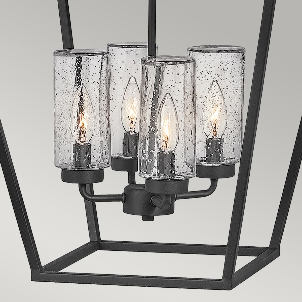 Alford Place 4 Light Pendant Museum Black & Clear - QN-ALFORD-PLACE-4P-MB